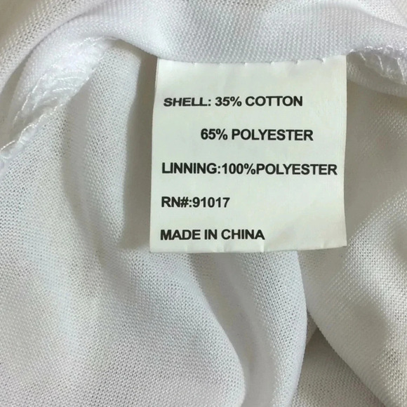 Solitaire Off-white Lace Lined Dress 3/4 Sleeves - Picture 8 of 8